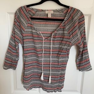 LOFT Multi-Colored Cotton Blouse